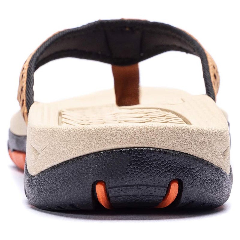 KIIU Mens Flip Flop Indoor and Outdoor Thong Sandals Beach Slippers Khaki, 11 - Image 4